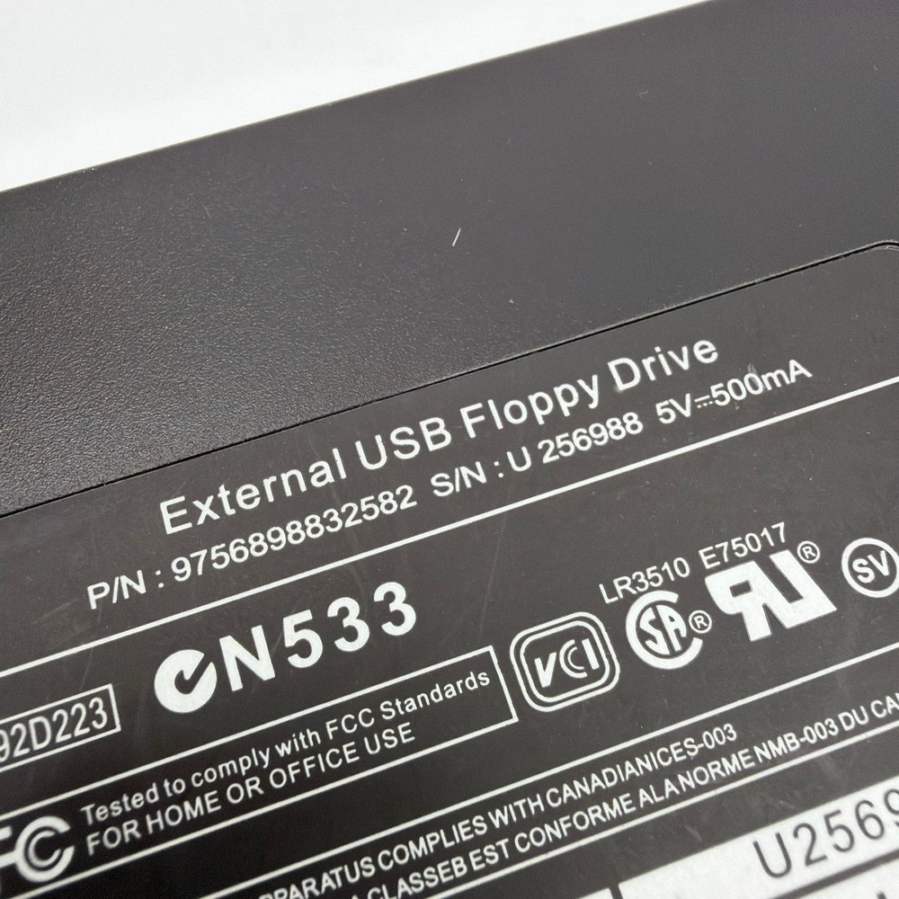 CN533 External USB Floppy Drive Black Tested Working