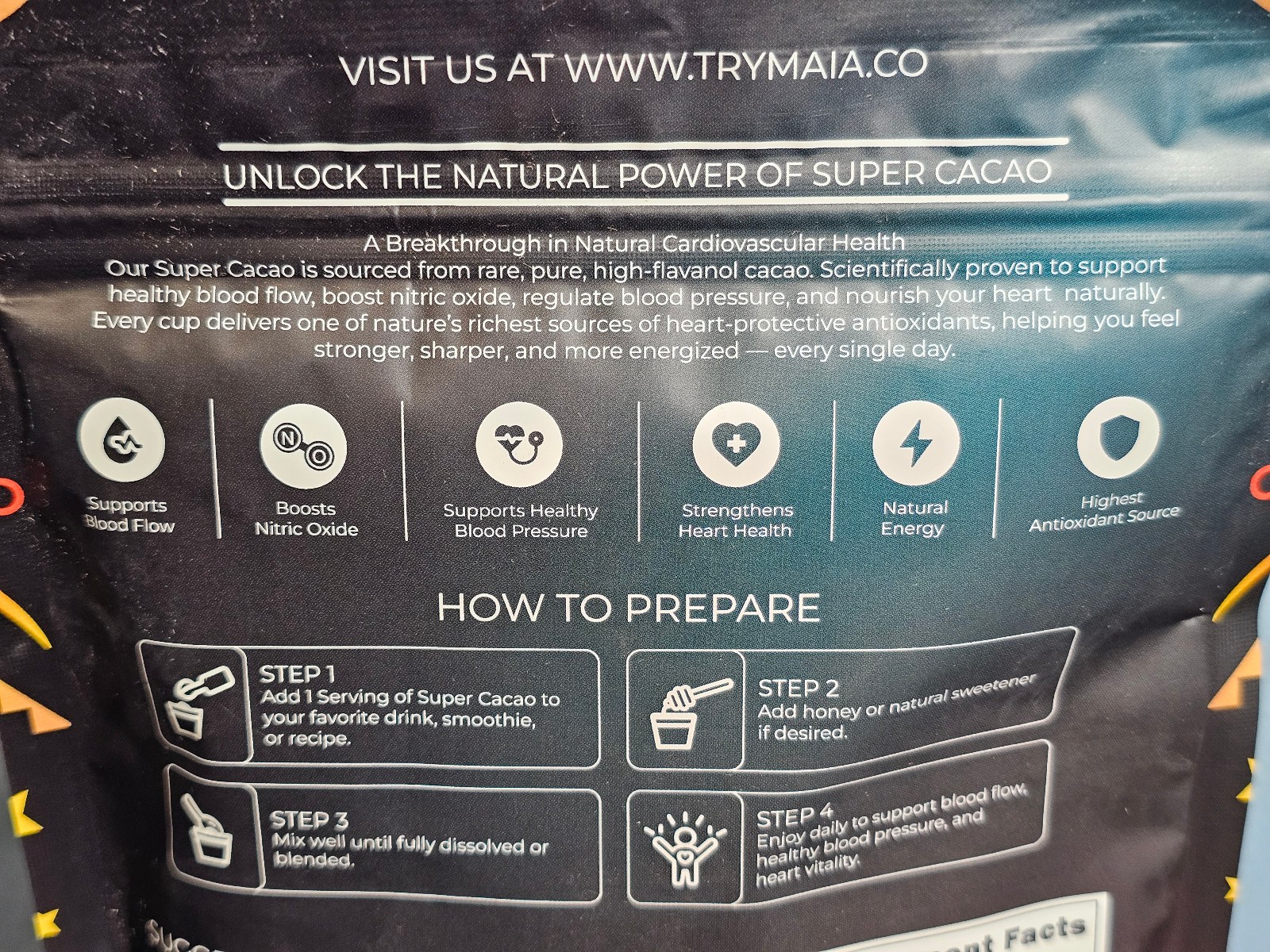 MAIA Superfoods High-Flavanol Super Cacao with Nattokinase 30 Serving NEW Sealed