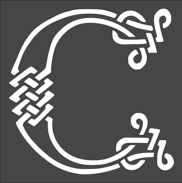 12"x12" Clear Plastic Stencil - Letter/Initial C (SA1041)