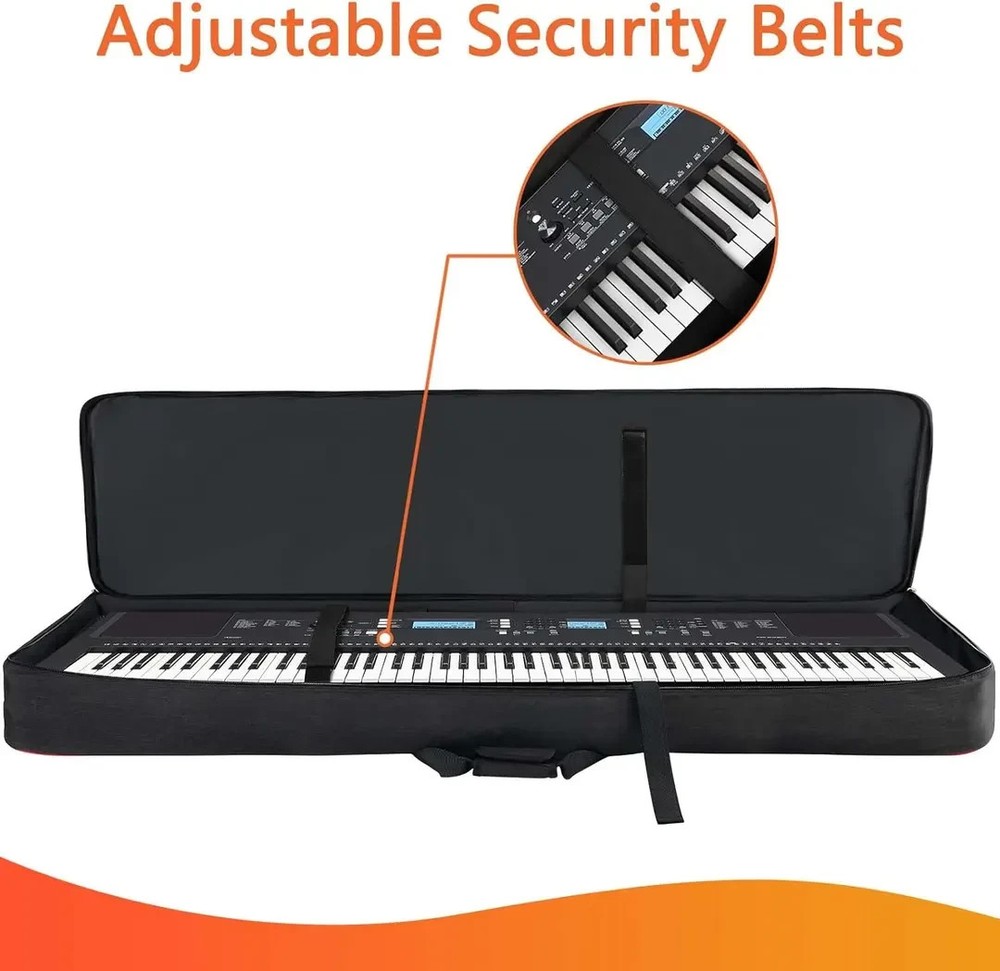 76 Key Keyboard Case Soft Padded Piano Case with Handle and Adjustable Shoulder