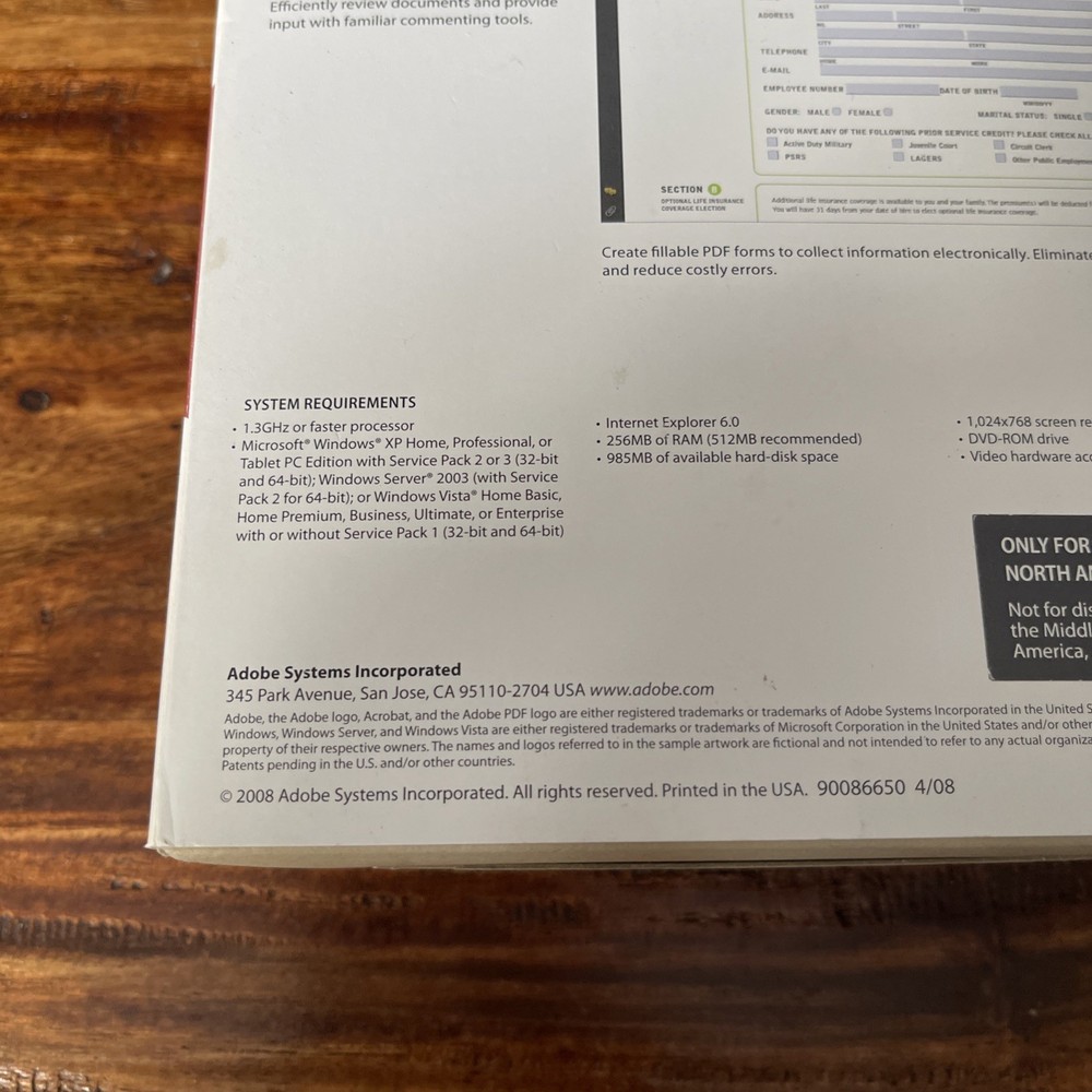 Adobe Acrobat 9 Standard for Windows PC In Original Box W/ Inserts