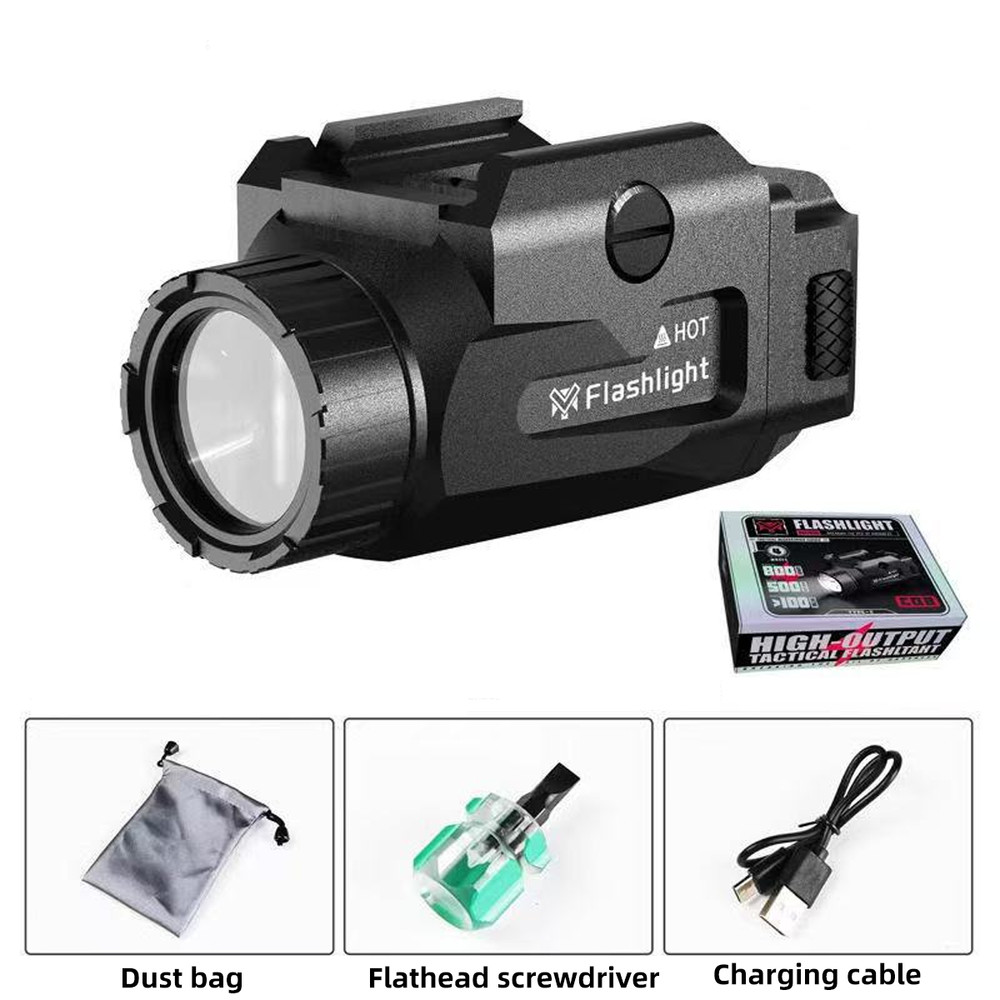 Tactical 800Lumen Flashlight Upgrade LED Compact Rail Mounted Handgun Flashlight