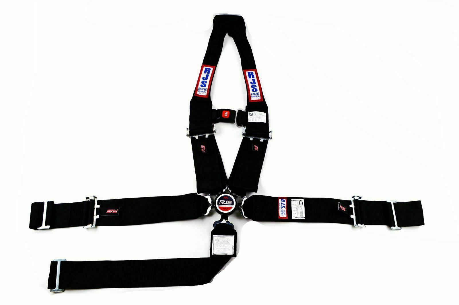 RJS RACING SFI 16.1 CAM LOCK HANS DRAGSTER HARNESS U ROLL BAR BLACK 1080801