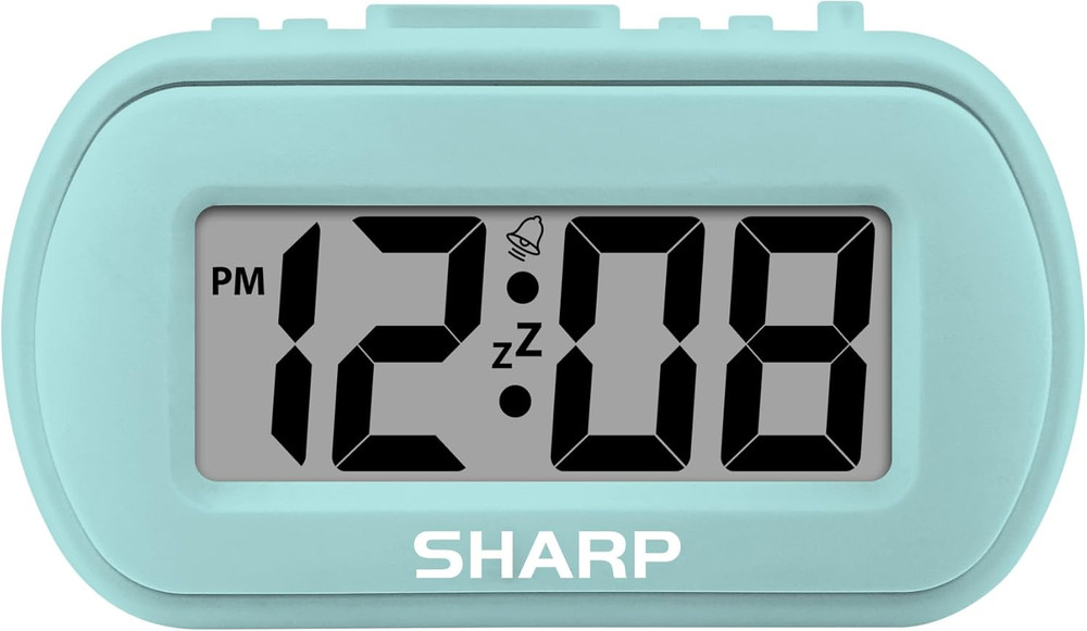 SHARP Digital Alarm Clock – Tactile Case with Soft Rubberized Finish - Battery O