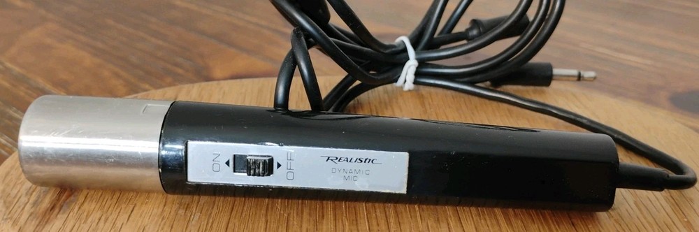 VNTG Realistic Dynamic Microphone Handheld With Twin Jacks Small Black