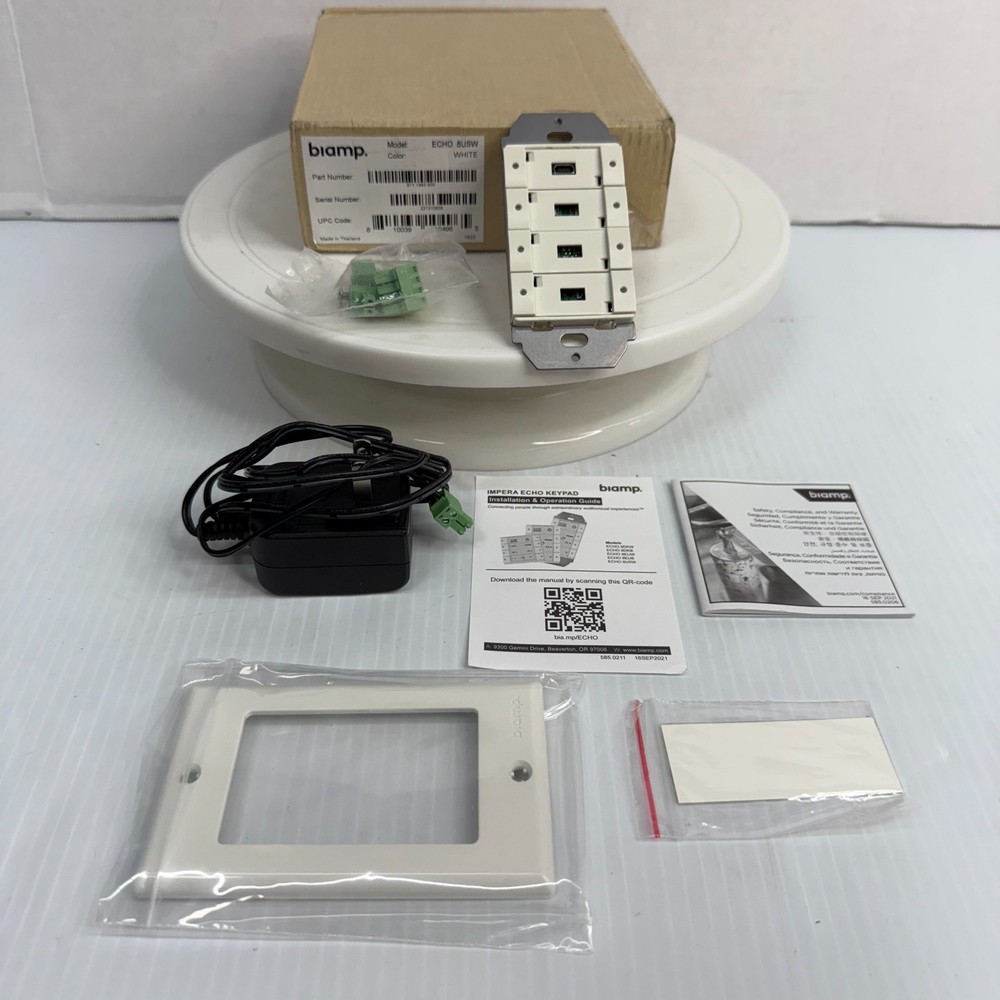 Biamp Echo 8USW Wall Mount Keypad White