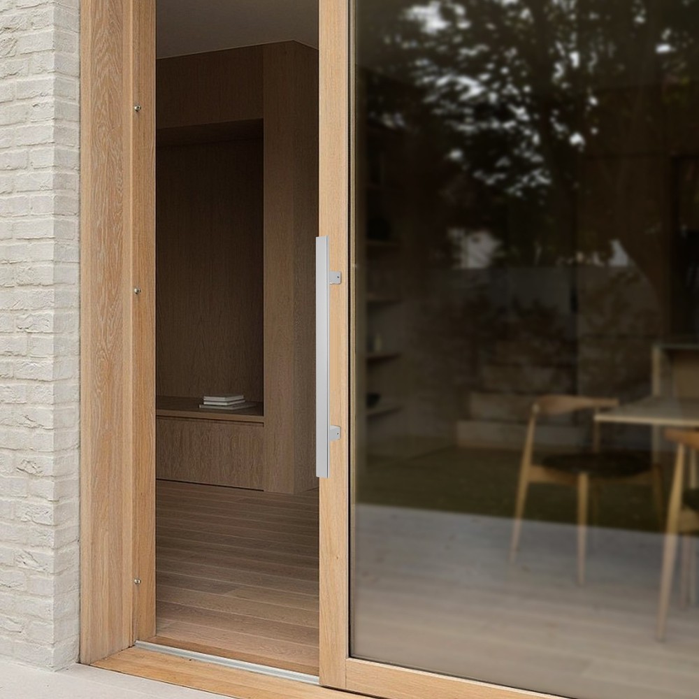 Stainless Steel Double Sided Push Pull Door Handle, H-shaped Door Pull Handle