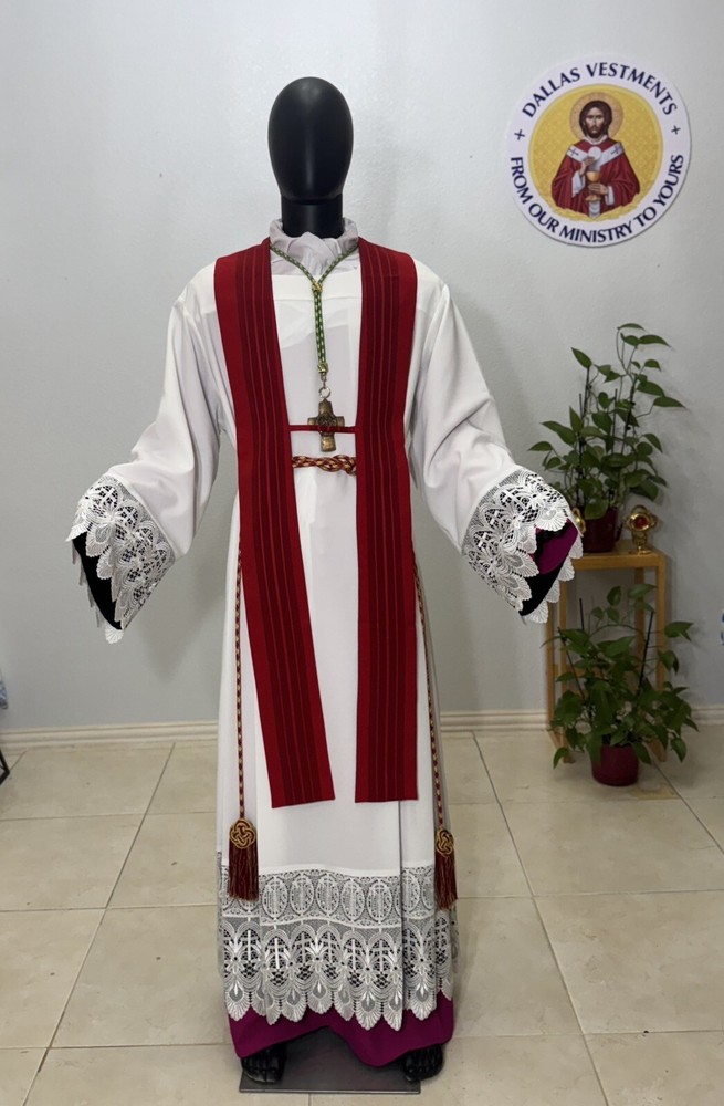 RED COPE VESTMENT CHASUBLE WITH STOLE