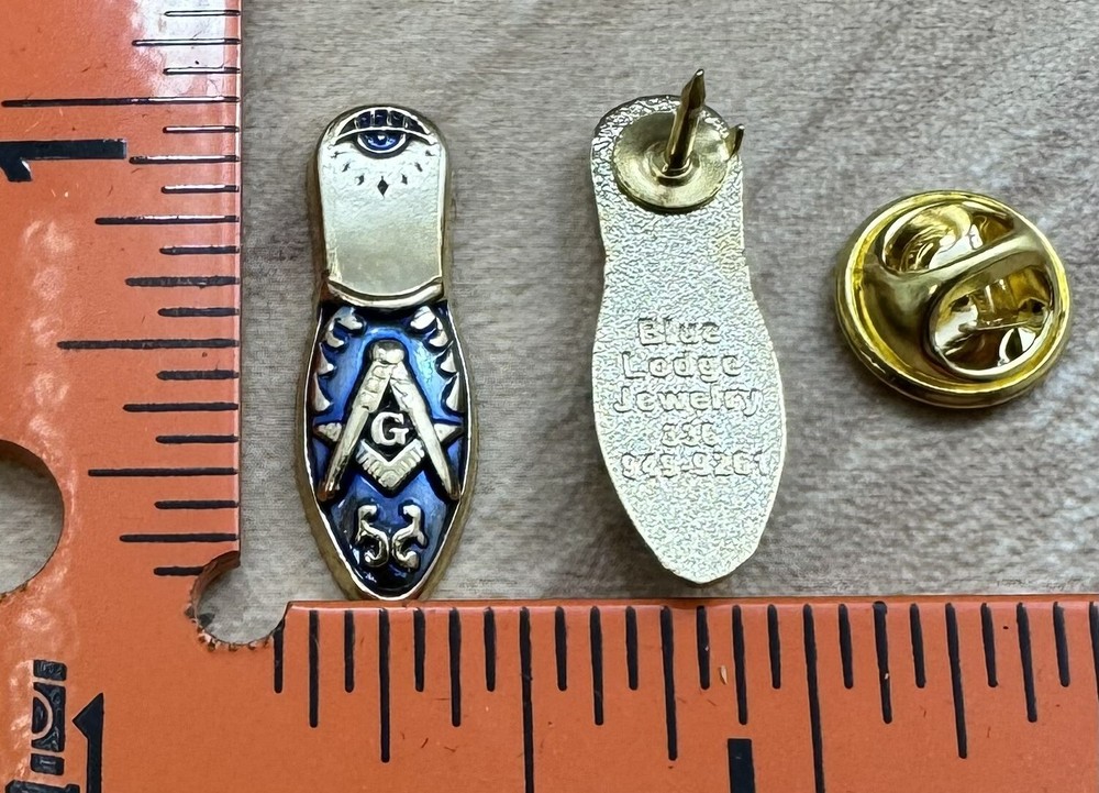 Masonic Slipper Pin For Widows, Wives and Daughters