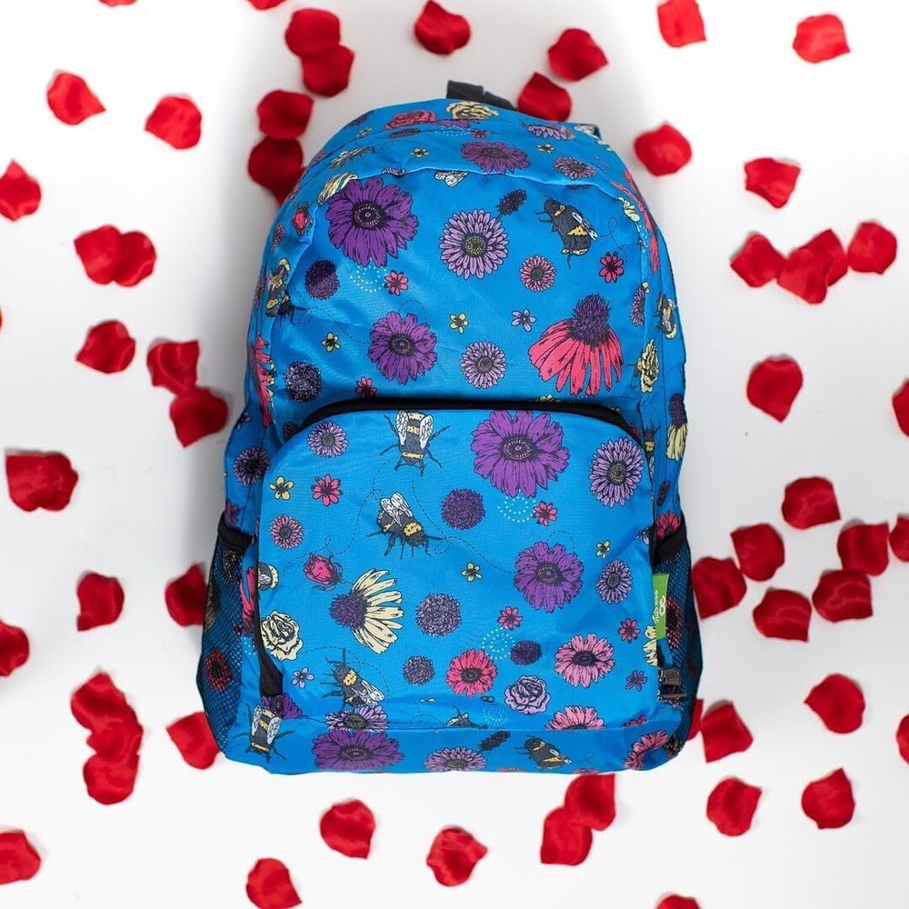 ECO CHIC Lightweight Packable Backpack Handy One Size, Giraffes Beige