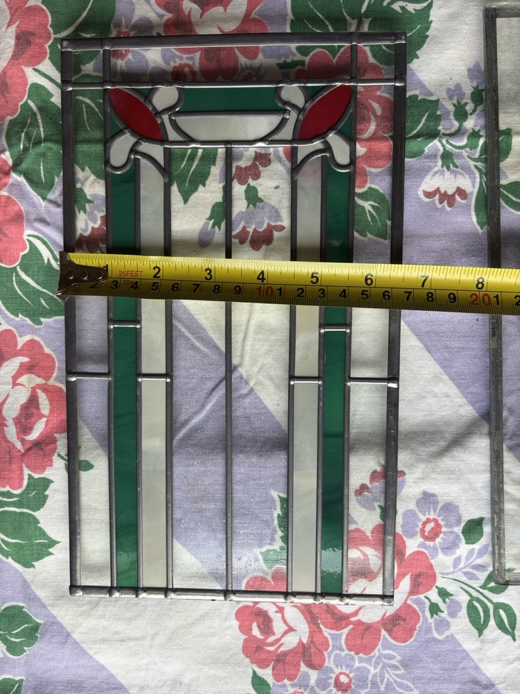 3 peace LARGE LEADED STAINED GLASS WINDOW set