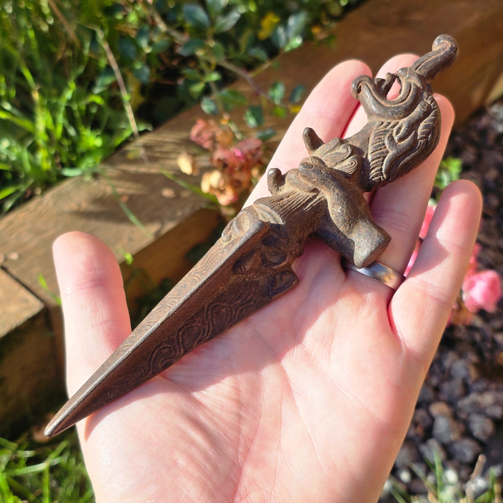 Tibetan or Nepalese Antique c19th Steel Buddhist Implement Tool Shaman