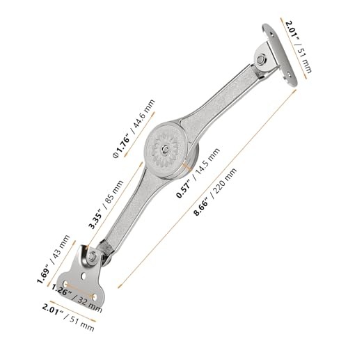 6 Pack Soft Close Lid Hinges, Lid Support Hinge with Hex Wrench Folding Lids