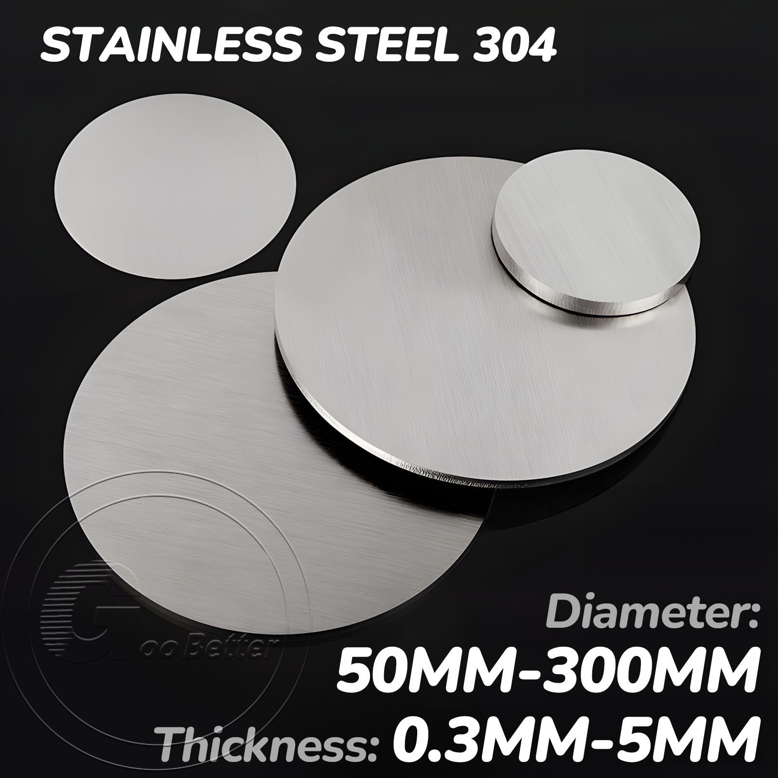 STAINLESS STEEL Blank Round DISCS 304 Grade Sheet Metal Precision Laser Cut