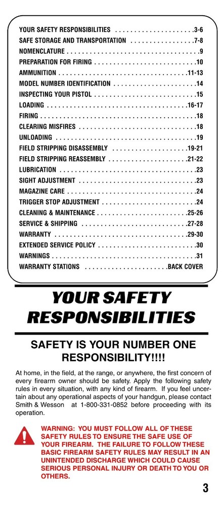 SMITH & WESSON Model 41 Owners Manual