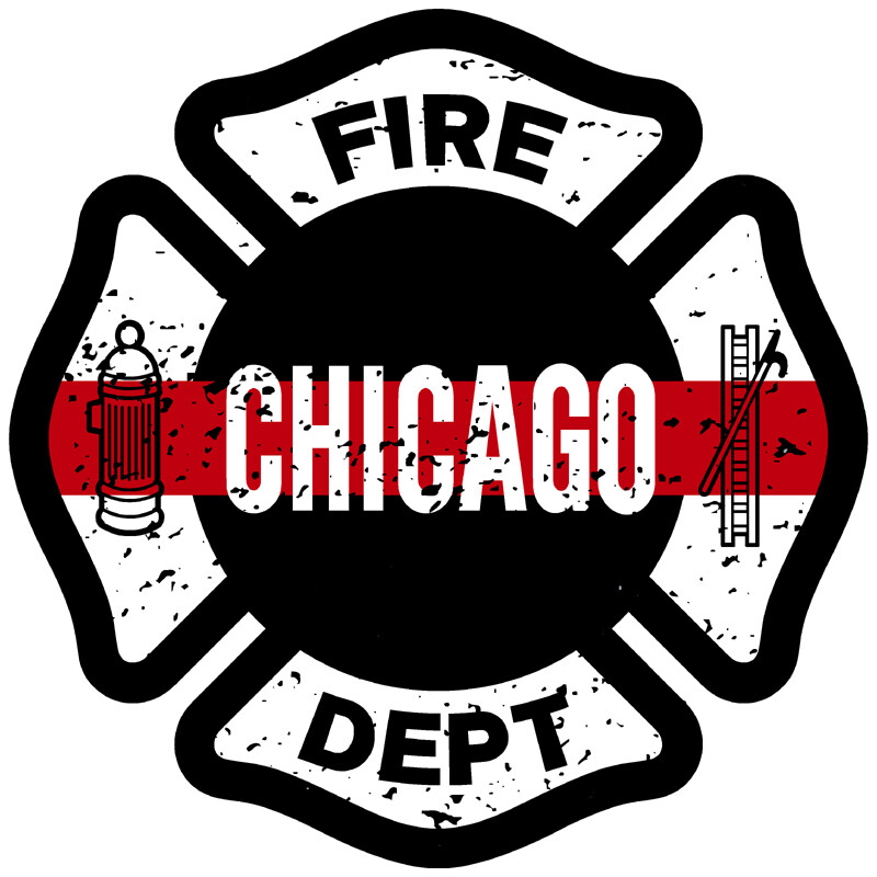 Chicago Fire Department Red Line Maltese 4"