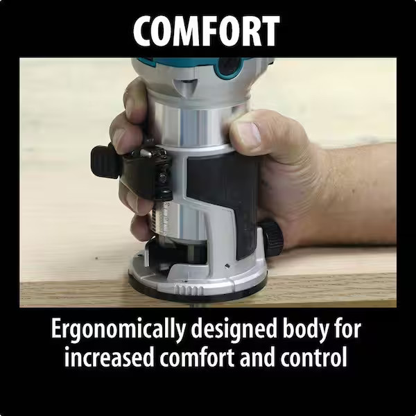 Makita 6.5 Amp 1-1/4 HP Corded Compact Router Variable Speed Fixed Base