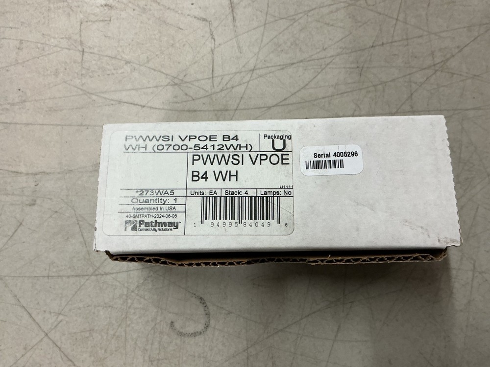 Pathway Connectivity PWWSI VPOE B4 WH Wall Station Insert
