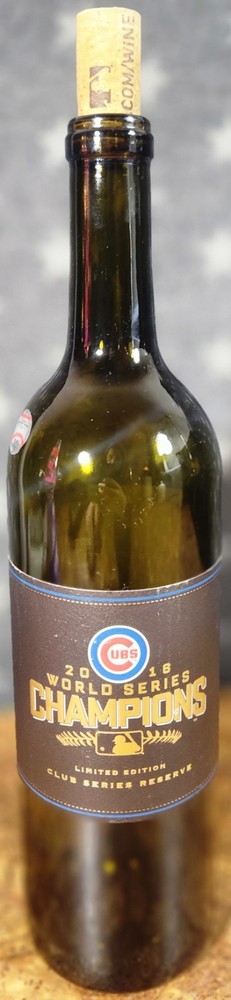 2016 Chicago Cubs Empty Wine Bottle with Cork