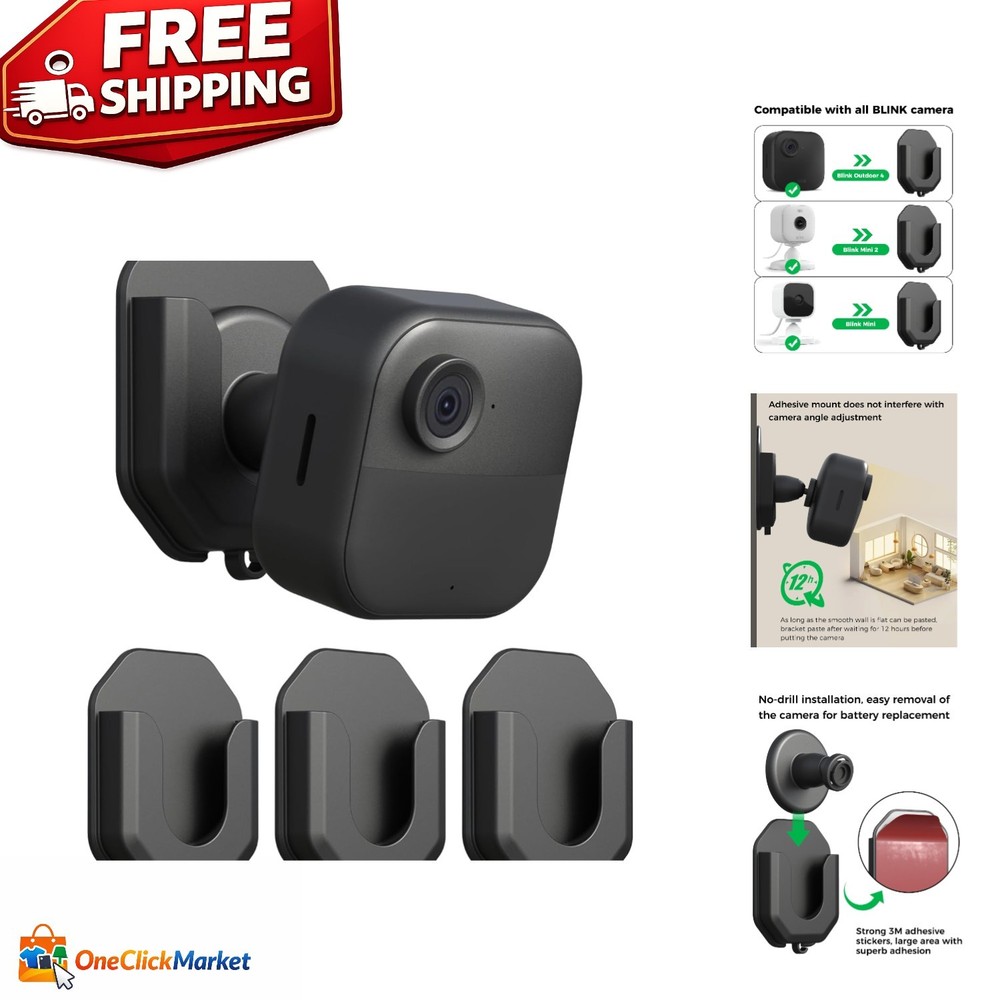 Effortless Camera Mounting: 3 Pack Blink No Drill Wall Brackets for All Models