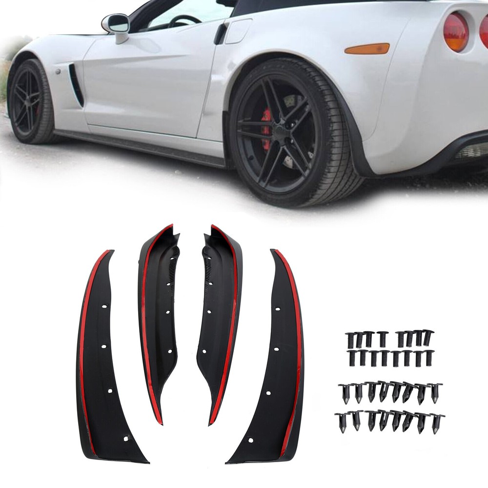 Front And Rear Mud Flaps Molded Splash Guards Fit 2005-2013 C6 Corvette
