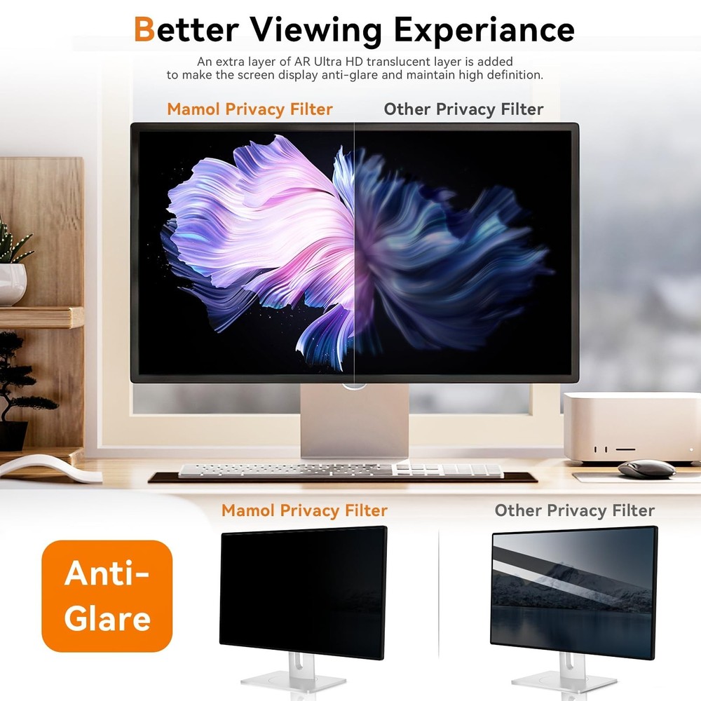 [2 Pack] 23 Inch Computer Privacy Screen for 16:9 Aspect Ratio Widescreen Mon...