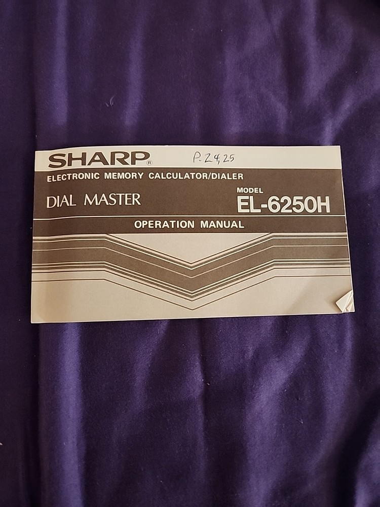 SHARP EL-6250H Dial Master Electronic Memory Calculator / Phone Dialer With Box