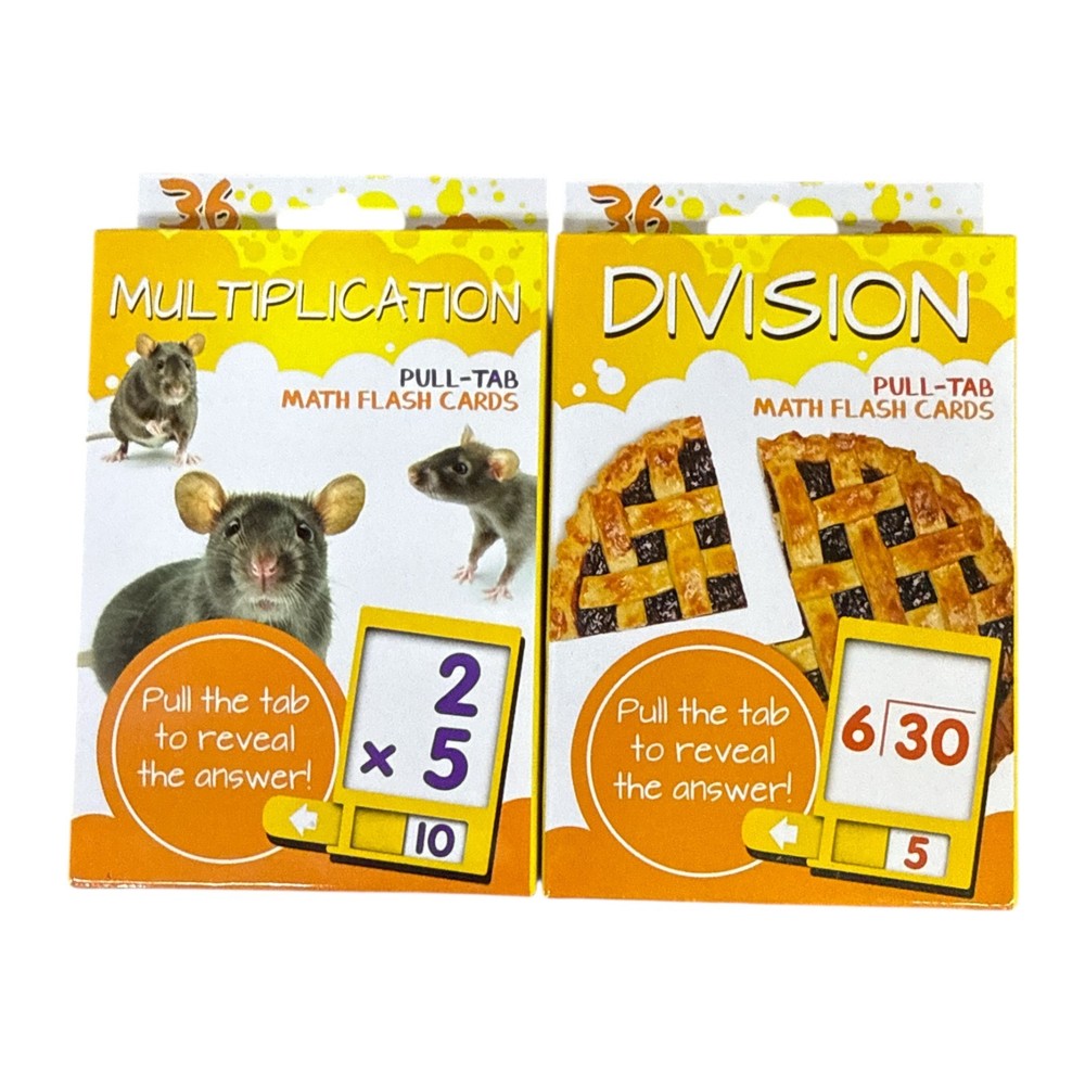 Multiplication & Division Pull-Tab Math Flash Cards Set – 2 Pack Learning