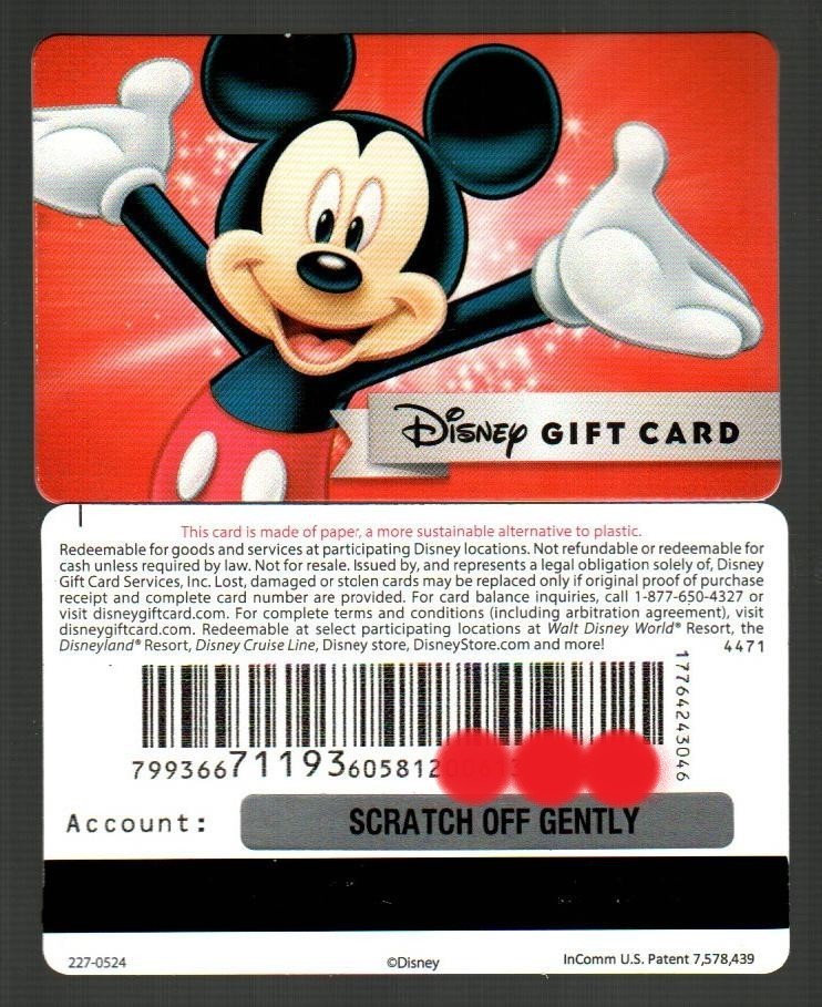 DISNEY Mickey Mouse ( 2024 ) Gift Card ( $0 ) V2