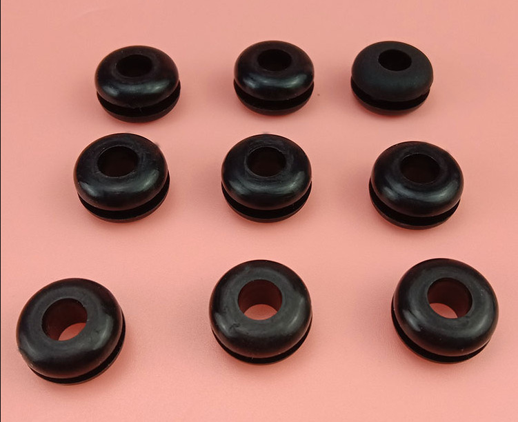 10 Pcs Black Double Sided Rubber Protective Coil Sealed Through Hole Rubber Plug