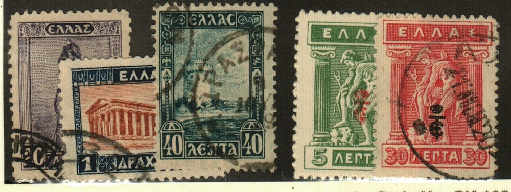 Greece #236, 240, 323, 325, 366 used