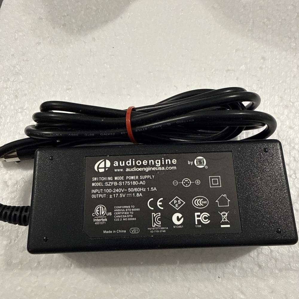 Audioengine HD3 / A2+  Active Speaker Power Cord Adapter  17.5V 1.8A 3pin