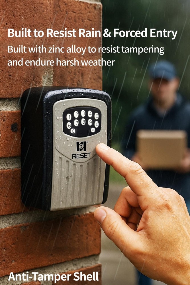 -104 Bluetooth Key Lock Box – Weather-Resistant, IPX5,Durable Metal Construct...