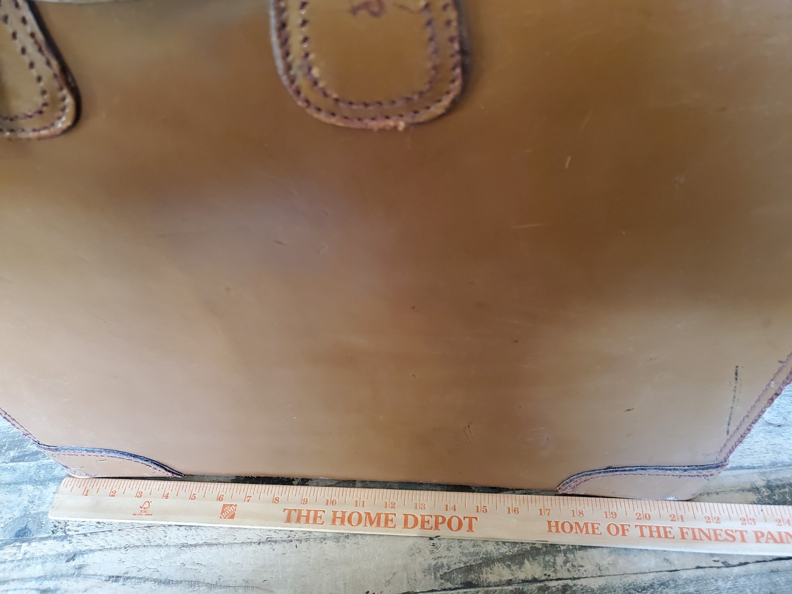 Vtg 1940-50s Cowhide Leather WINGS Suitcase Flight Luggage Carry-On 22”X 19”X 6”