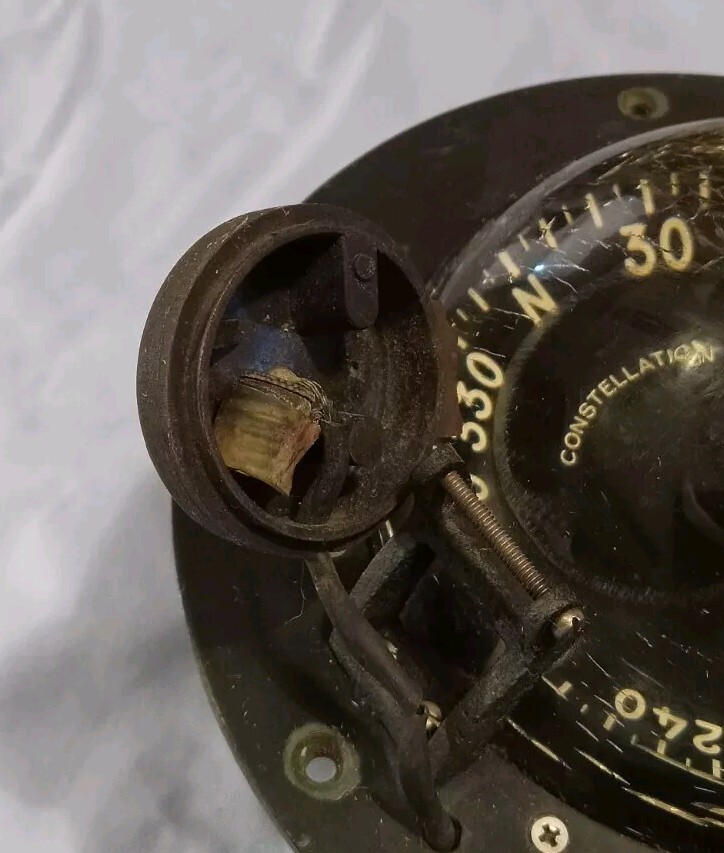 Vintage Danforth Constellation Binnacle Mount Compass - Parts Or Restore