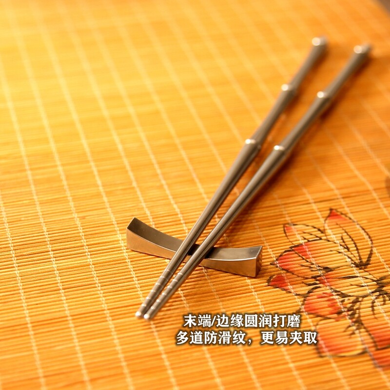 EDC Solid TC4 Titanium Chopsticks Section Foldable With Pack Travel Tools