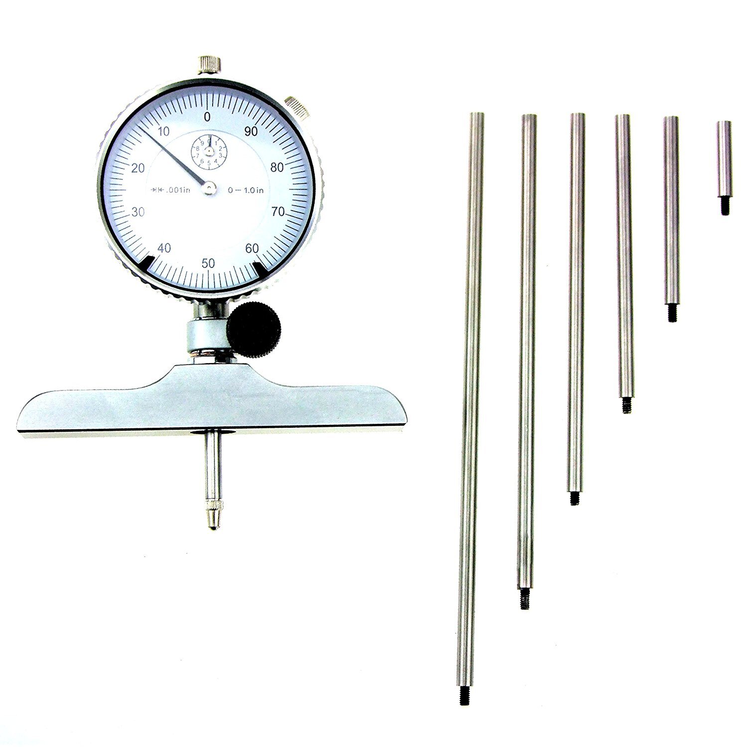 HFS(R) 0 - 22" X .001" Dial Indicator Depth Gauge Set Hardened