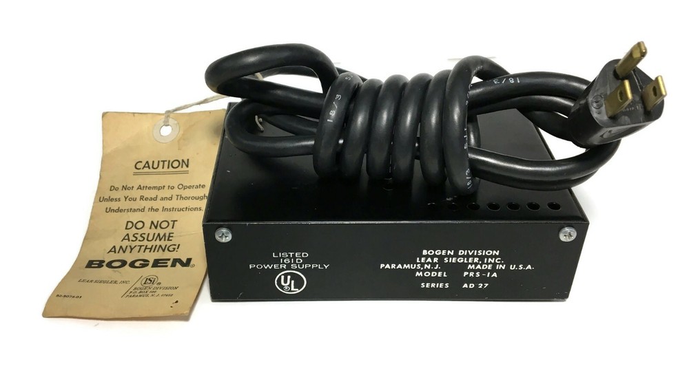 Bogen PRS-1A Series AD-27 Intercom Power Supply Lear Siegler LSI Untested QC Tag