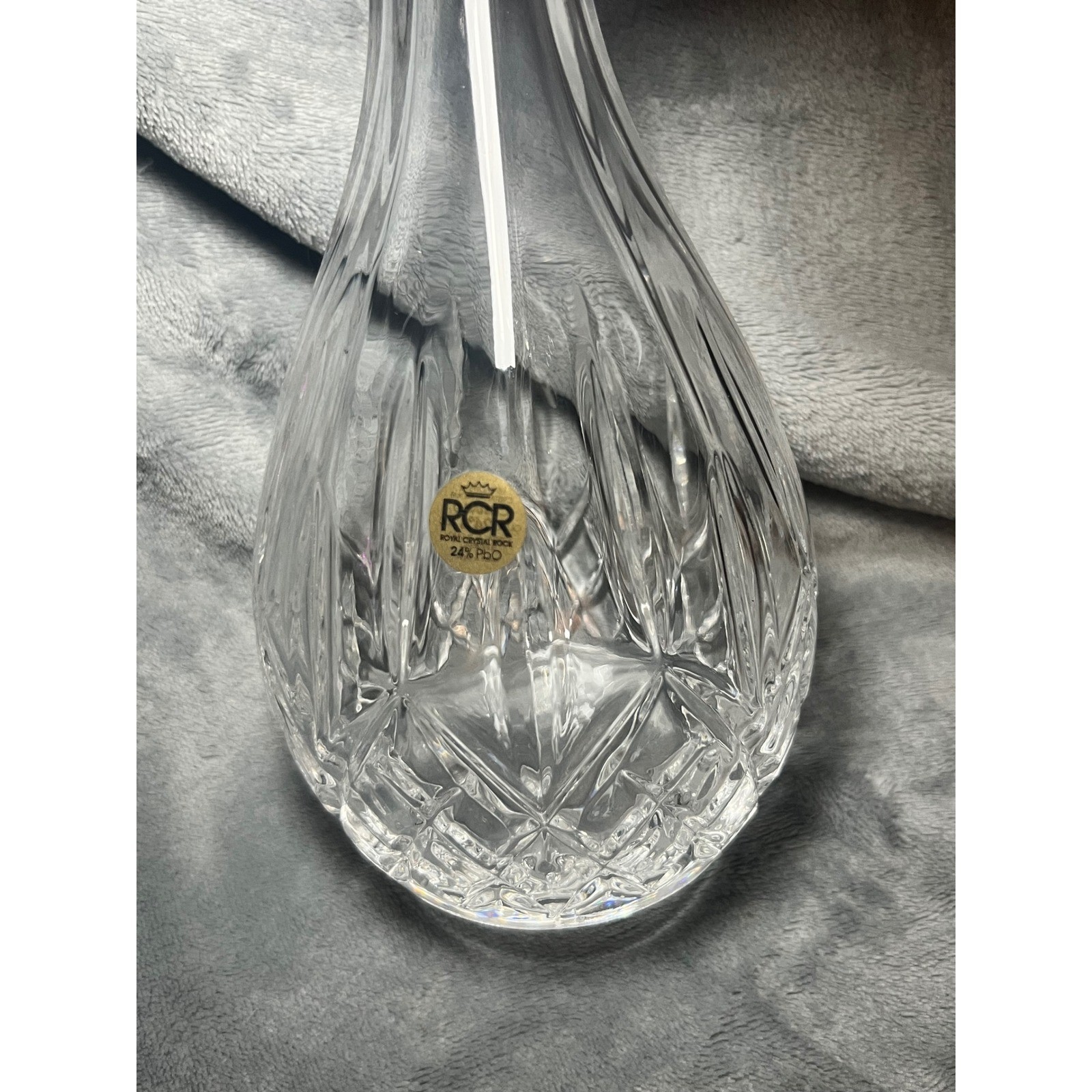 RCR Italian Lead Crystal Decanter With Stopper 24% PbO Clear 11 Inch