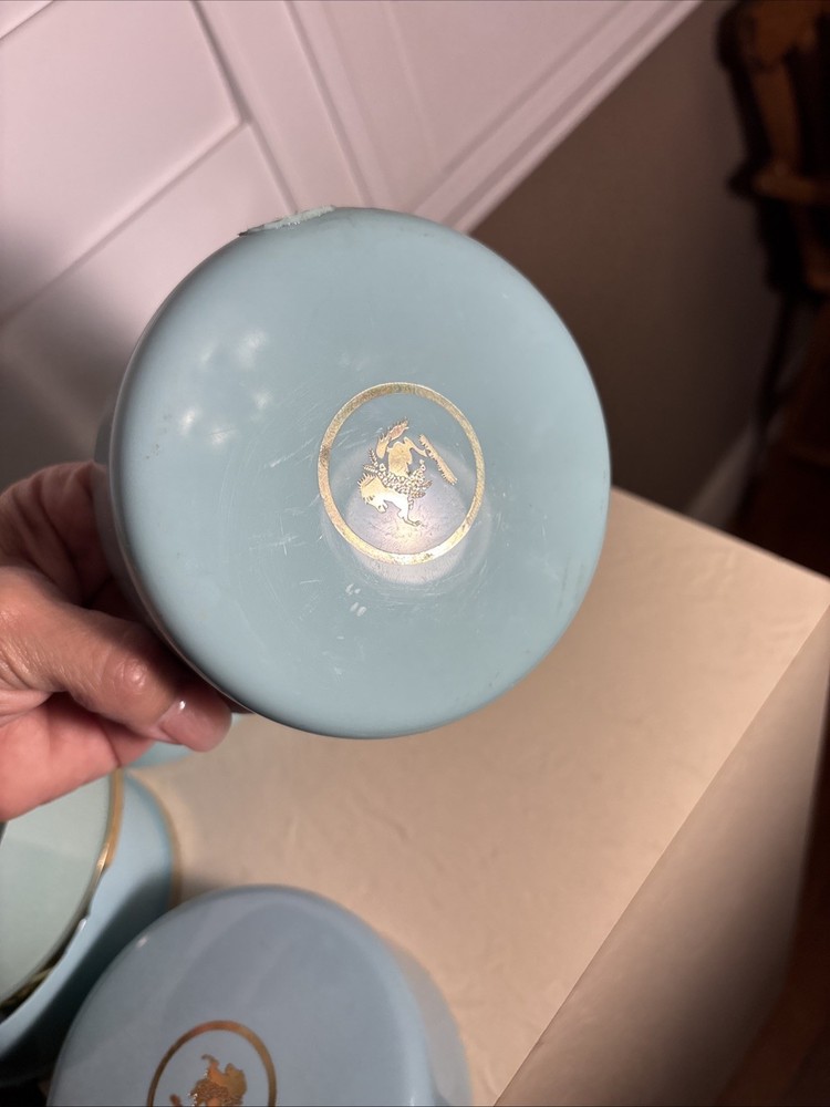 5 Five Elizabeth Arden Blue Grass Dusting Powder Empty Container 1934 Plastic