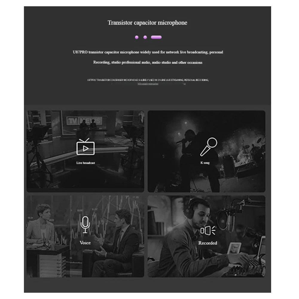 New EXD U87PRO condenser microphone, specially designed for recording studios