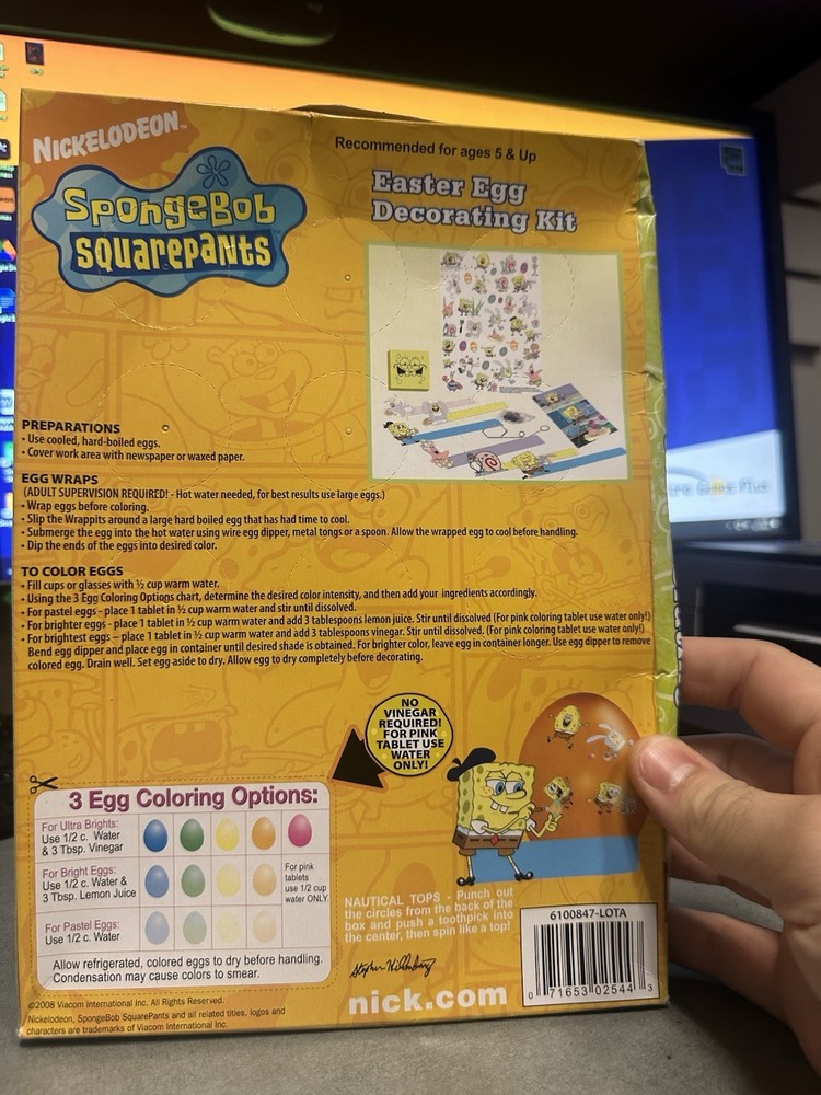 SpongeBob Squarepants Easter Egg Decorating Kit RARE SEALED Nickelodeon 2006