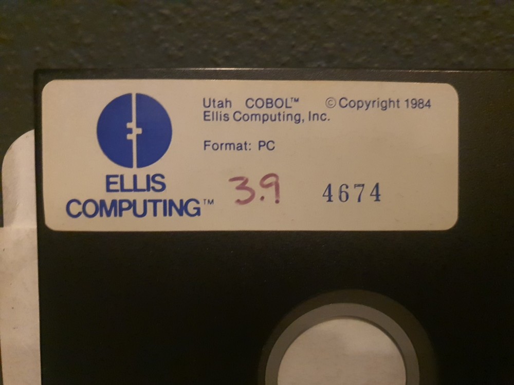 Utah Cobol Software By Ellis Computing PC 1984 5 1/4" Disk