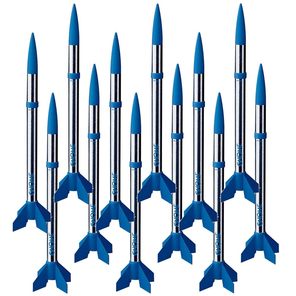 12 Pack Estes Gnome Beginner Model Rocket Kits for Grades 3 to 12