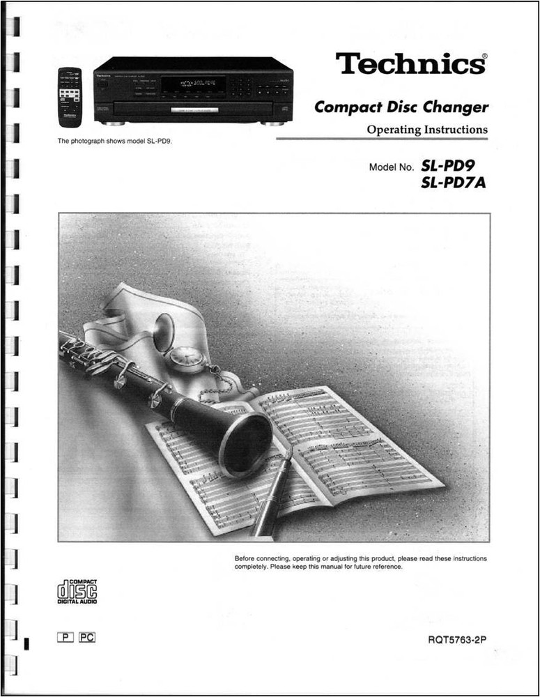 Technics SL-PD9 / SL-PD7A CD Player Owners Manual - Operating Instructions