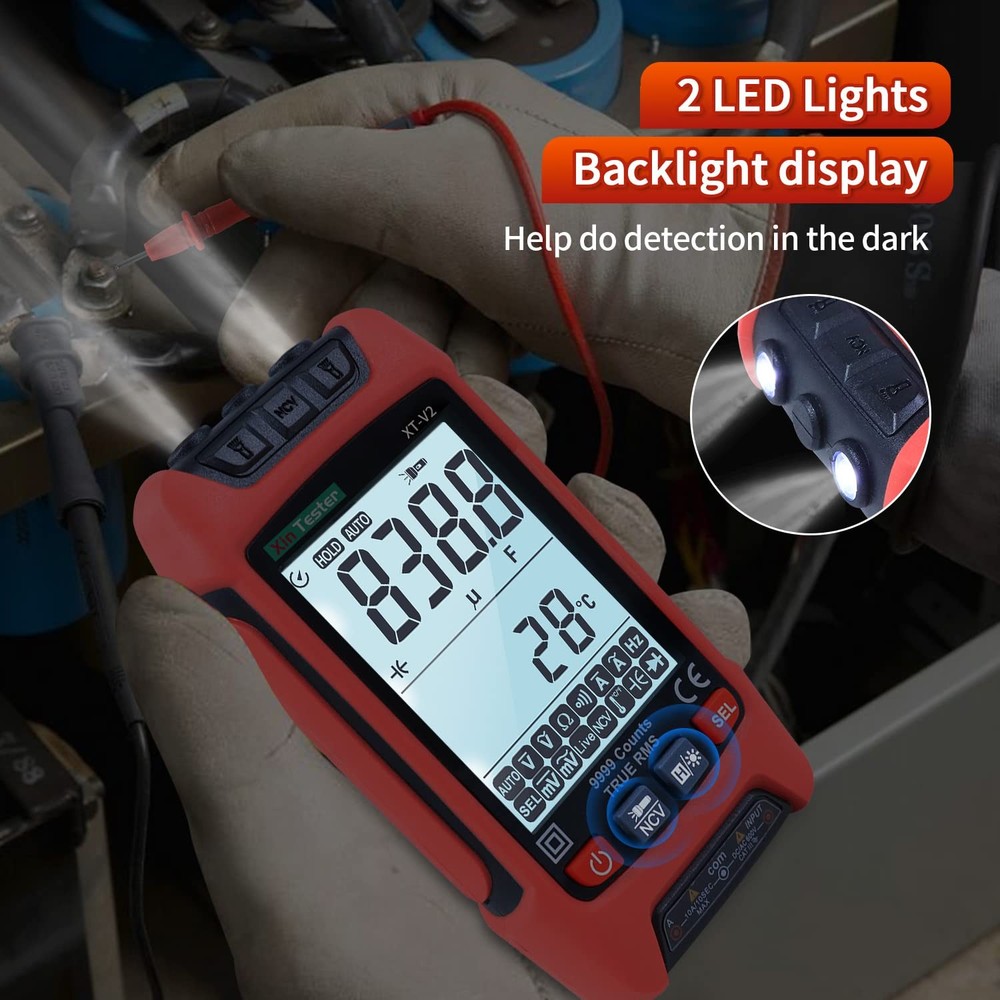 Digital Multimeter, 9999 Counts TRMS Auto-Ranging Voltmeter, Accurately Measu...