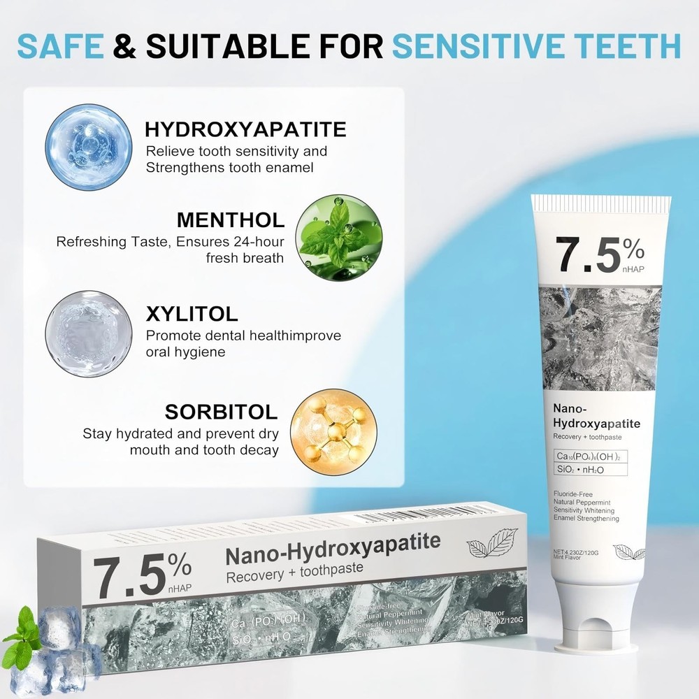 7.5% Hydroxyapatite Toothpaste, 7.5% Hydroxyapatite Toothpaste for Advanced E...