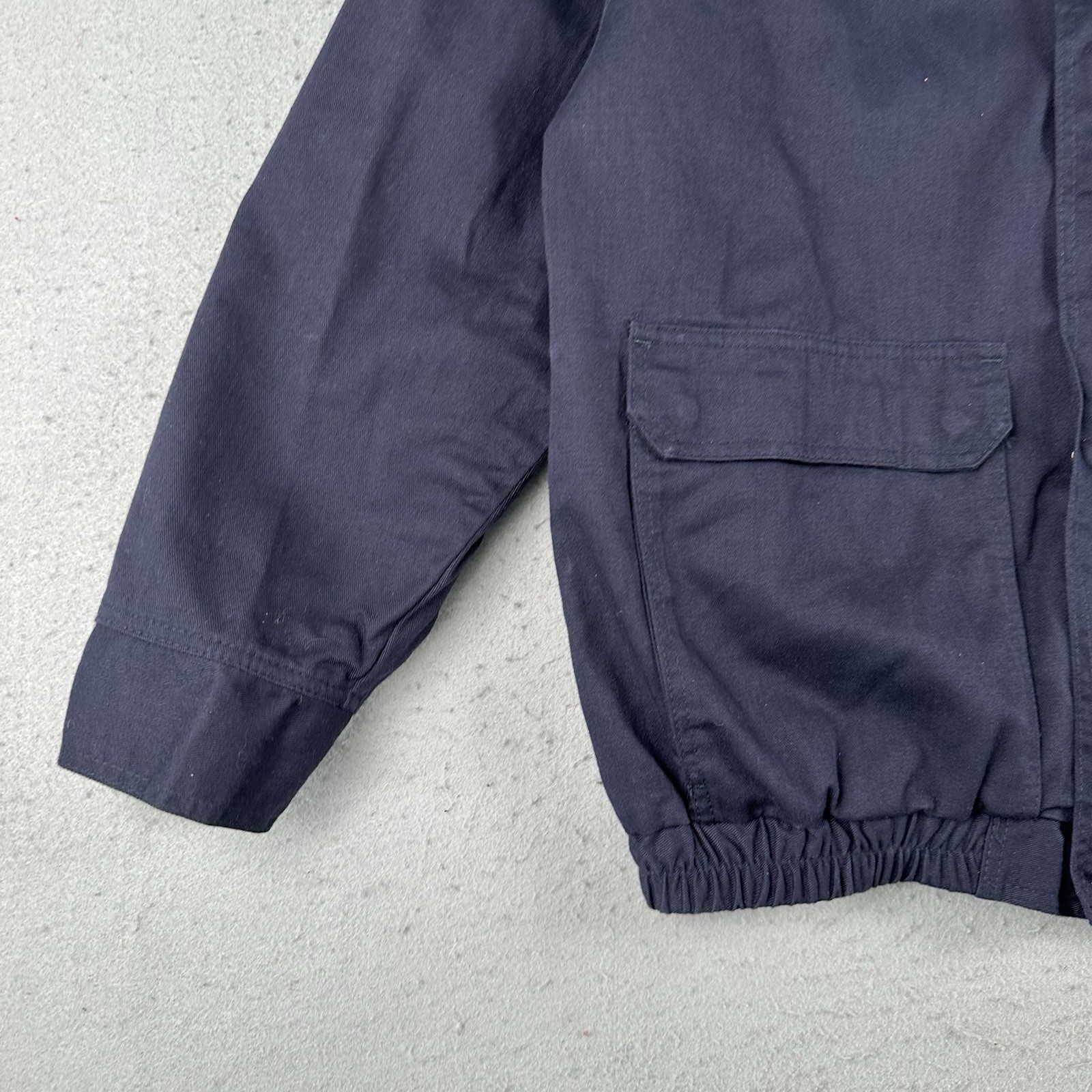 Bulwark FR Jacket Mens XL Blue Flame Resistant Workwear Snap Zip Hooded