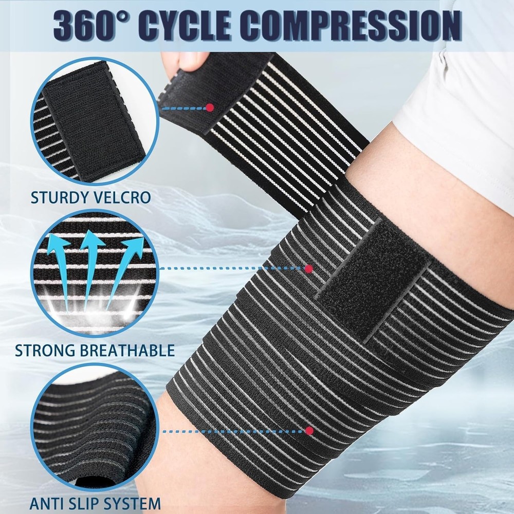 Adjustable 2 Pcs Thigh & Hamstring Compression Sleeves for Active Recovery