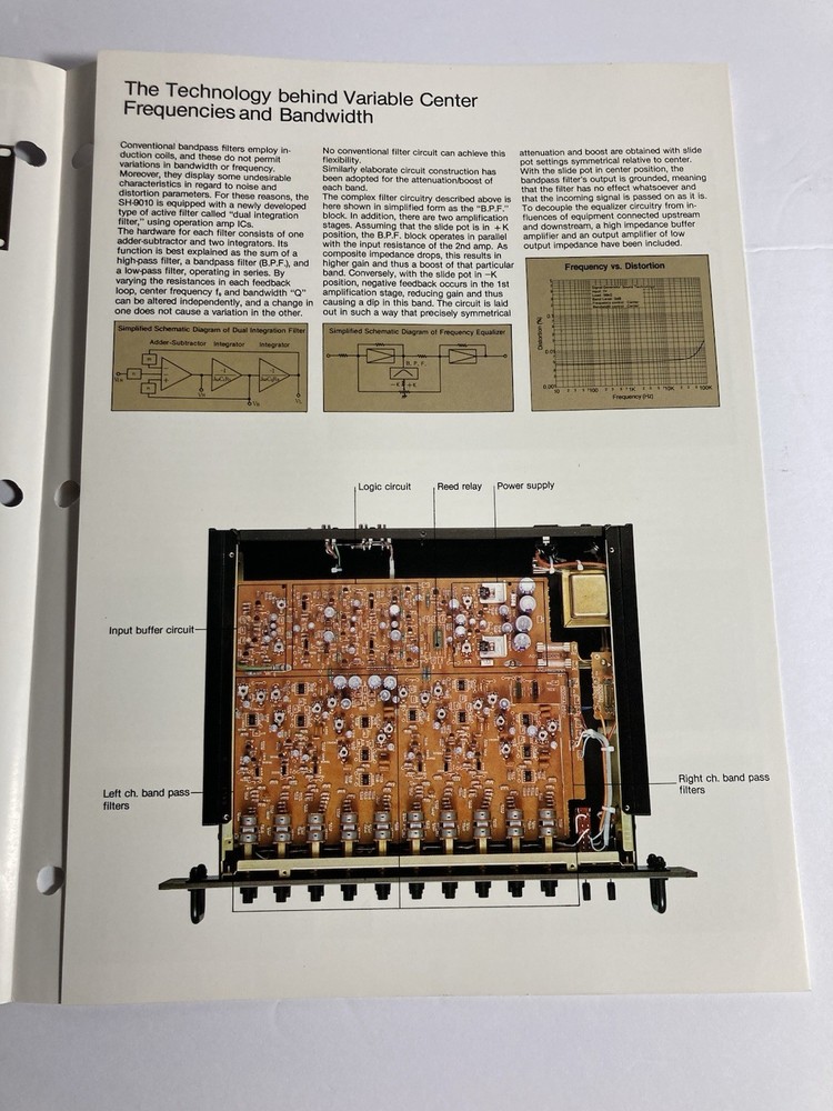 Technics SH-9010 Universal Frequency Equalizer Stereo Original Brochure Vintage